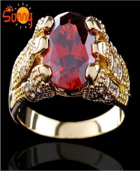 

jewelry brand new ruby men039s 10kt yellow gold filled ring size9101112 1pc 9601464, Golden;silver