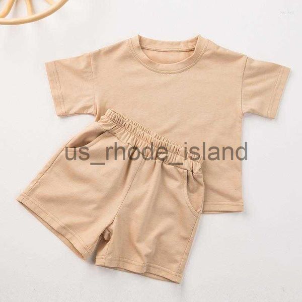

t-shirts clothing sets children tracksuit short sleeve t-shirt set for kids cotton summer shorts t shirts suit toddler boy girl clothes x071, Blue