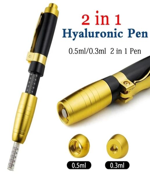 

2 in 1 hyaluronic pens no needle mesotherapy gun for antiwrinkle lip lifting with two heads 03 and 05 atomizer hyalurongun high5827504, Black;white