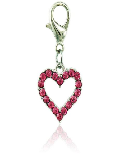 

jinglang floating fashion charms with lobster clasp dangle rhinestone peach heart charms for jewelry making diy accessories8520787, Bronze;silver