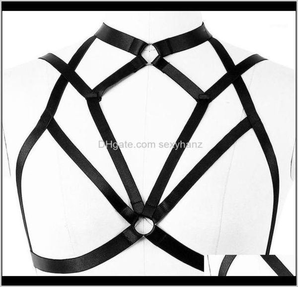 

vintage wedding garters garters body harness for womens lingerie adjust plus size chest cage bra hollow out goth halloween da7309546, Black;white