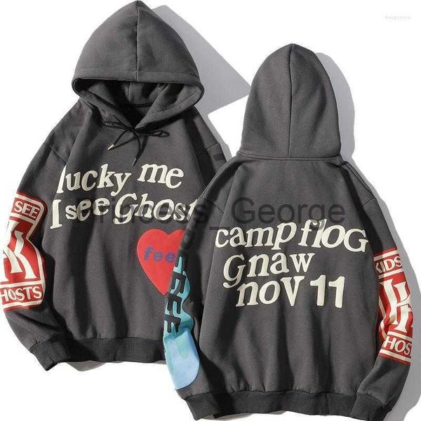 

men's hoodies sweatshirts men's hoodies men's sweatshirts harajuku weirdo graffiti letter printed men lucky me i see ghosts m, Black