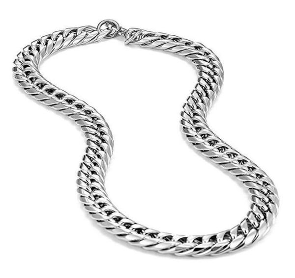 

316l stainless steel men chain necklace 10mm wide choker chain mens jewellery hip hop goth accessories whole2492661, Silver