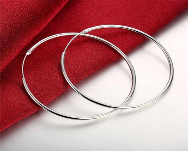 

women039s 925 silver hoop huggie earring gift smooth round sterling silver plate earrings ge0428032846, Golden;silver