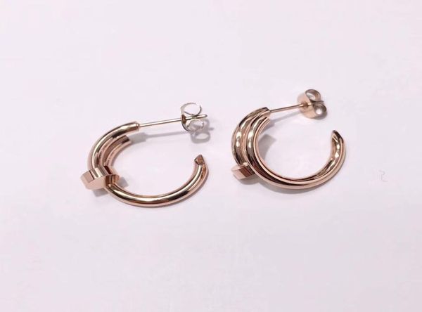 

fashion stainless steel jewelry nail earrings rose gold earrings 1616163, Golden;silver