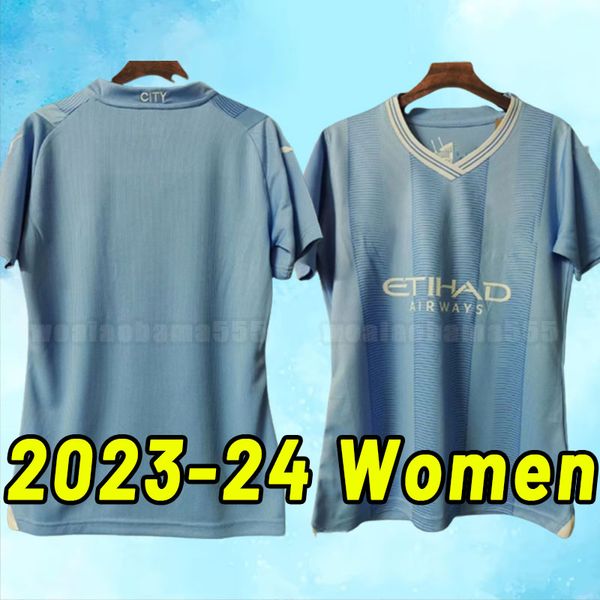 

girl haaland manchesters soccer jerseys 23 24 de bruyne phillips mans cities grealish mahrez foden ferran 2023 2024 football shirt city wome, Black;yellow