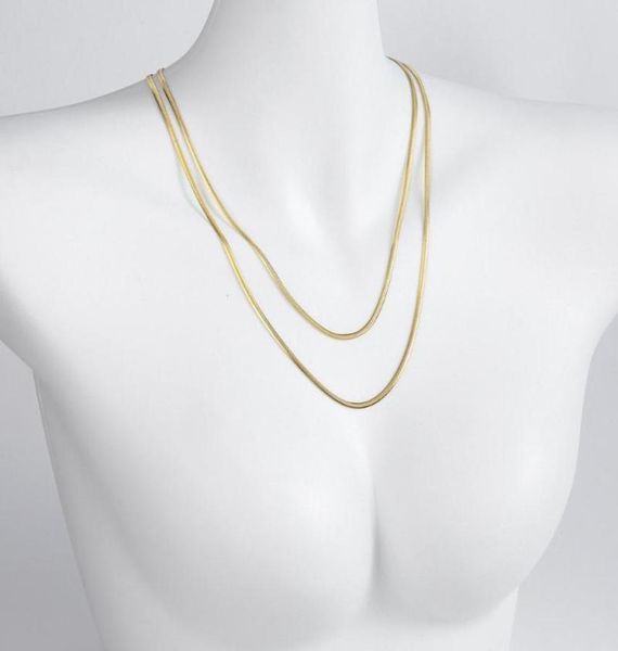 

pendant necklaces luxury stainless steel double layer necklace with 120cm sleek collection smooth chain as fashion lady gift9645243, Silver