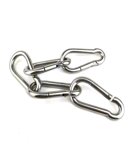 

carabiner 304 stainless steel spring buckle metal hook chain buckle gourd buckle high loadbearing 6cm a pack of 10 pieces2018665