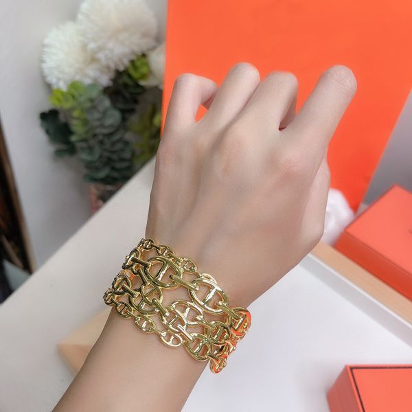

bangle for women girl fashion branded 3 colors gold silver rose gold jewelry bracelets party gift birthday wedding, Black