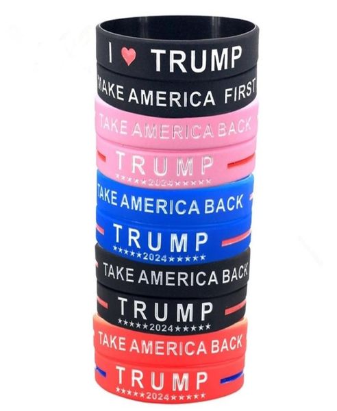 

trump 2024 silicone bracelet party favor keep america great wristband donald trump vote rubber support bracelets maga fjb bangles 3783351, Red;brown