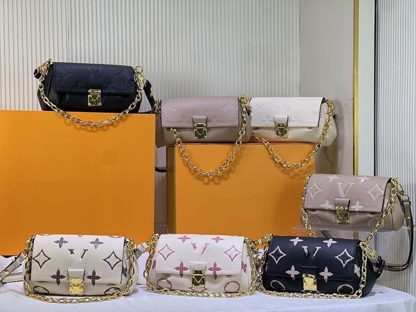 

favorite bag embossed soft grain cow leather chain baguette bag women shoulder crossbody bag designer handbag presbyopia shoulder bag messen
