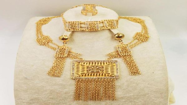 

earrings necklace dubai in gold color copper for women africannigerianmiddle east weddingparty giftsbridal jewelry set3174871, Silver