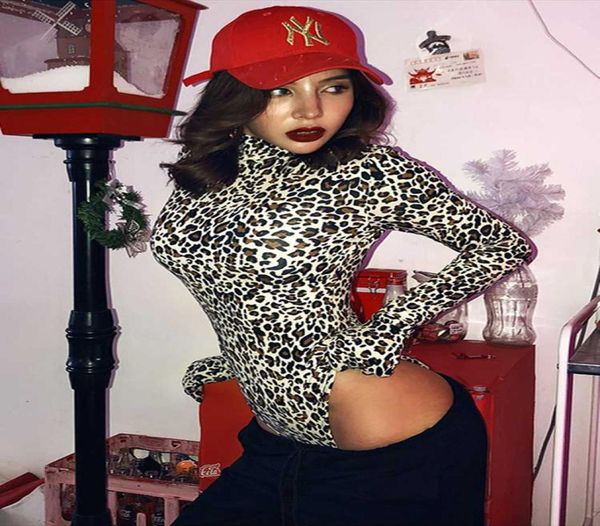 

women039s jumpsuits rompers cheetah leopard bodysuit for women bodycon body suit turtleneck gloveslong sleeve playsuit 4157989, Black;white