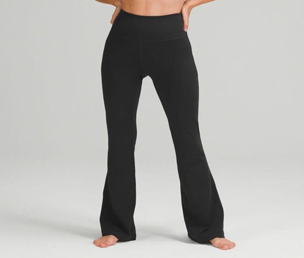

high waist flared pants thin yoga pants naked feel lycra fabric women elastic workout gym running sportwear6593837