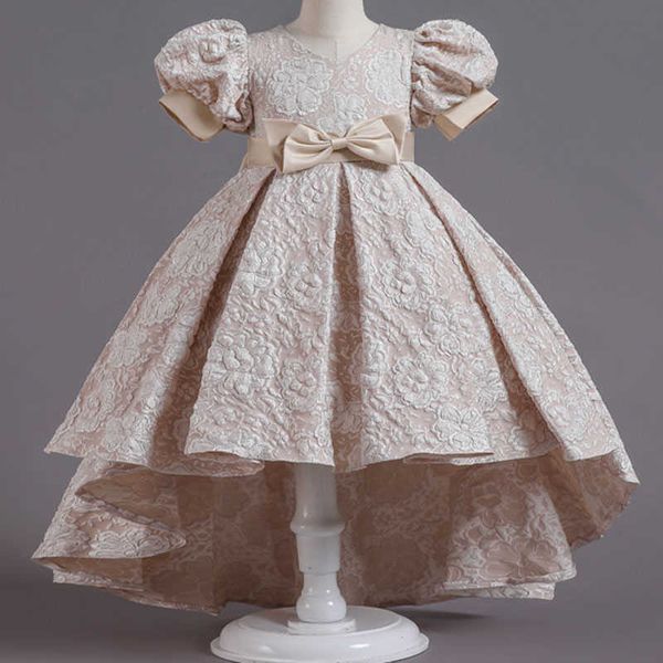 

girl's dresses kid girls elegant wedding pearl petals girl dress princess party pageant long sleeve lace tulle for 3 4 5 6 7 8 9 10 11, Red;yellow