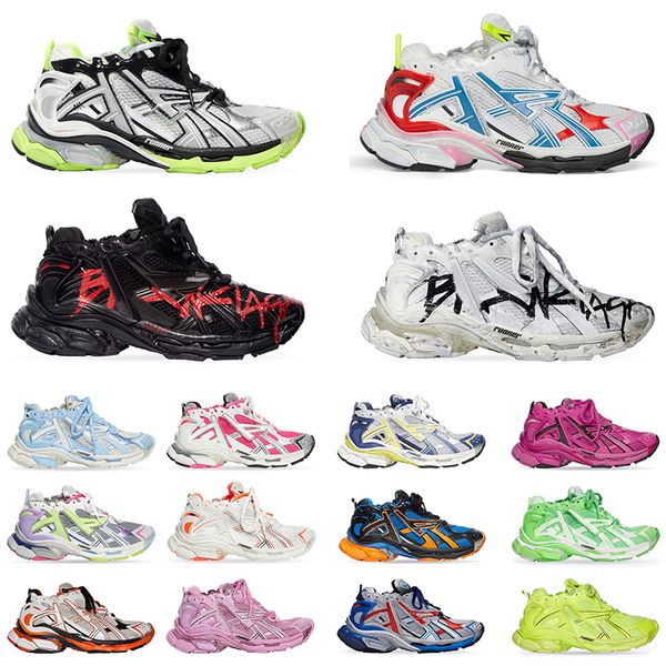 

designers luxury women designers men casual shoes track runners paris runners 7.0 transmit sense retro trainers black white pink burgundy de