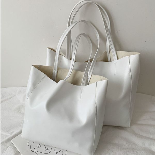 

evening bags luxury big shoulder bag women shopper leather tote female solid simple large capacity crossbody white handbags 230712