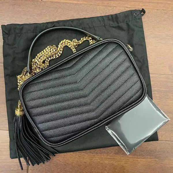 

womens camera tassel quilted luggage bag handbag genuine leather the tote designer bag luxurys caviar gold chain crossbody shoulder mens clu