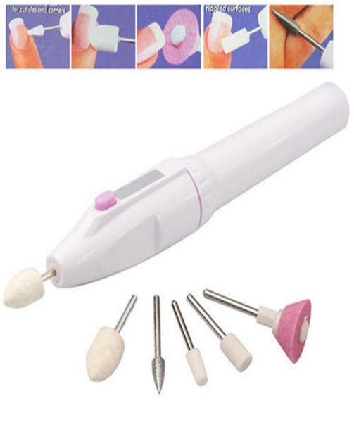 

5 pcsset grind heads nail manicure drills machine portable electric nail bits polishing art tools files accessories9849376, Silver