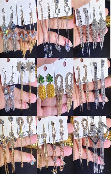 

fashion jewelry diamond earrings women039s fashion simple temperament wild long tassel earrings4754662, Golden