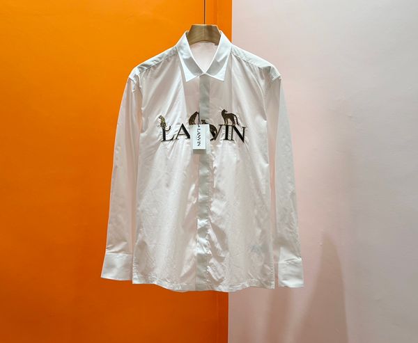 

2023 summer mens designer letter decoration shirts - us size shirts - great mens designer button long sleeve shirts, White;black