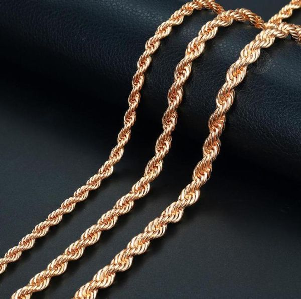 

pendant necklaces 585 rose gold ed rope link chain necklace 5mm 6mm 7mm for women men fashion jewelry accessories cnm029066048, Silver