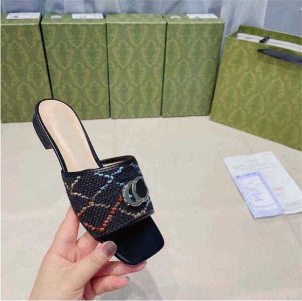 

g sandal designer women sandals g slide sandals flat shoes summer beach casual slipper big size 35-42, Black