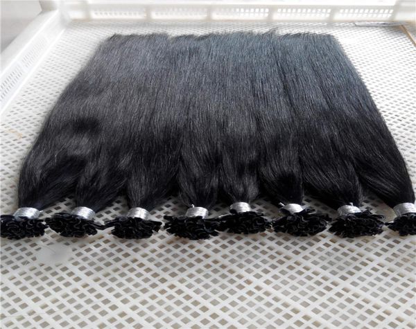 

100g 1626inch 1 jet black keratin prebonded nail u tip hair extensions silk straight brazilian indian peruvian remy pre bonded h4484924
