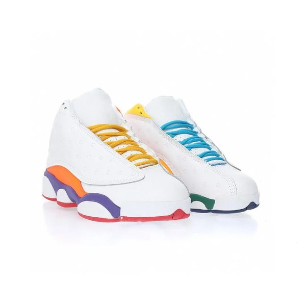 

colorful jumpman 13s high designer men women shoes white yellow green pink blue orange basketball shoes outdoor sports sneakers playground w