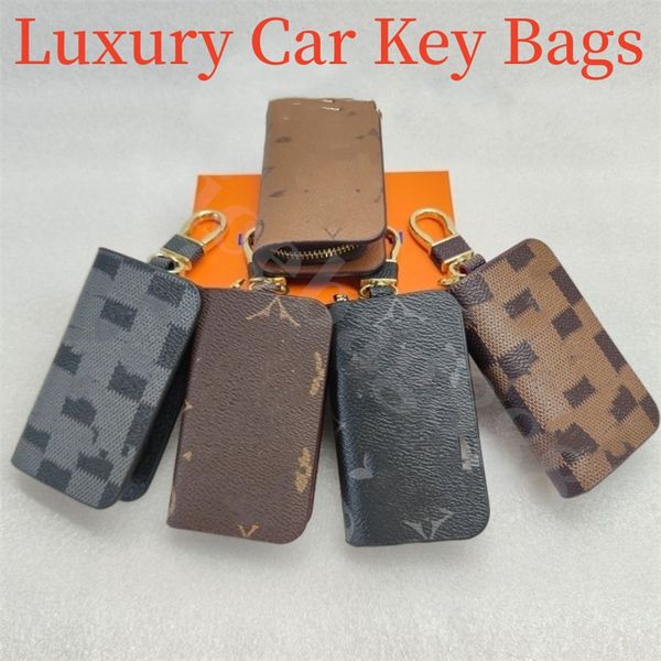 

classic designer car key wallets car key bags 5 color mini zipper bags pu leather logo brand professional wallets men women bags with origin, Red;blue