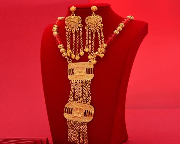 

earrings necklace 24k gold plated luxury dubai jewelry sets african wedding gifts bridal jewellery set for women4023130, Silver