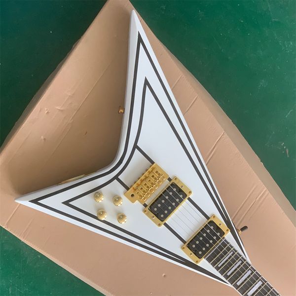 

new factory customization electric guitar, randy rhoads v flying, white sale