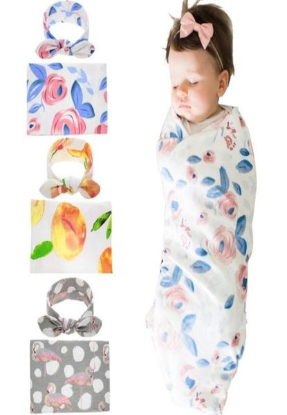 

europe baby florals flamingo swaddle wrap blanket wraps blankets nursery bedding towelling baby infant wrapped cloth with headband4934128
