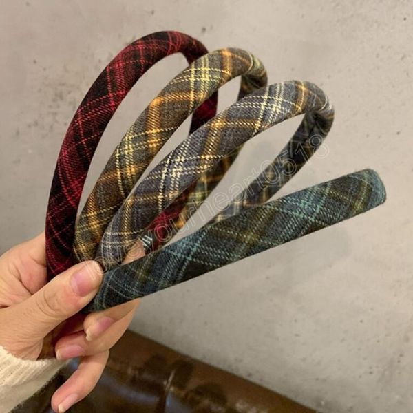 

new fashion headband for women classic plaid hairband casual turban autumn for hair accessories, Silver