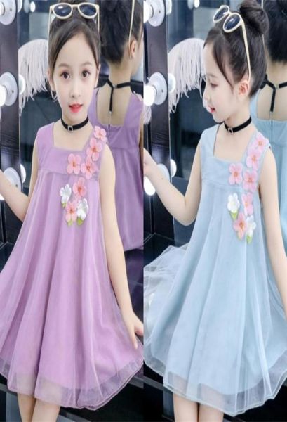 

girls dress 2021 new summer girls clothes lace flower sleeveless baby princess party dress kids dresses for1 703 x23003346, Red;yellow