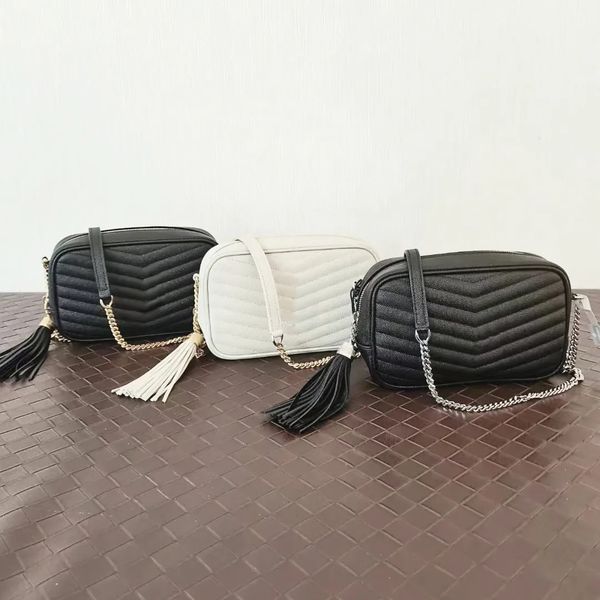 

genuine leather wallet tote bag crossbody womens mens handbags luxury designer camera tassel quilted bag classic metal chain shoulder strap