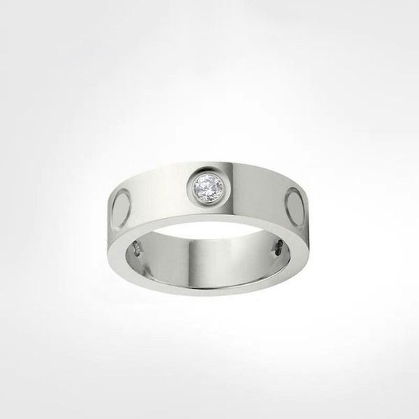 

designer ring classic luxury love band ring diamonds fashion woman wedding rings 316l stainless steel designer jewelry not allergic gift 4mm, Silver