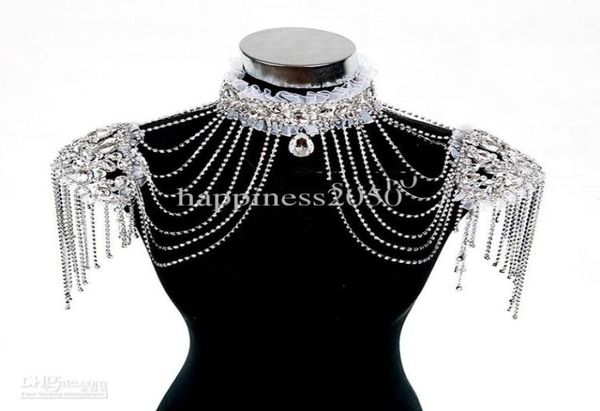 

sell bride shoulder chain bridal beads wraps bride wedding necklace bridal jewelry earrings n3020029710477, White
