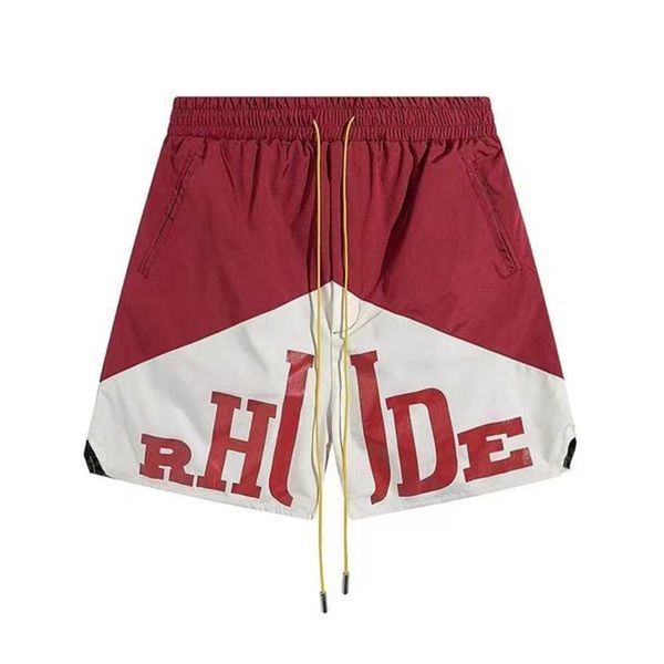 

rhude designer shorts mens fashion beach pants sports fitness luxury summer casual versatile quick drying breathable mesh hdm01 4asn, White;black