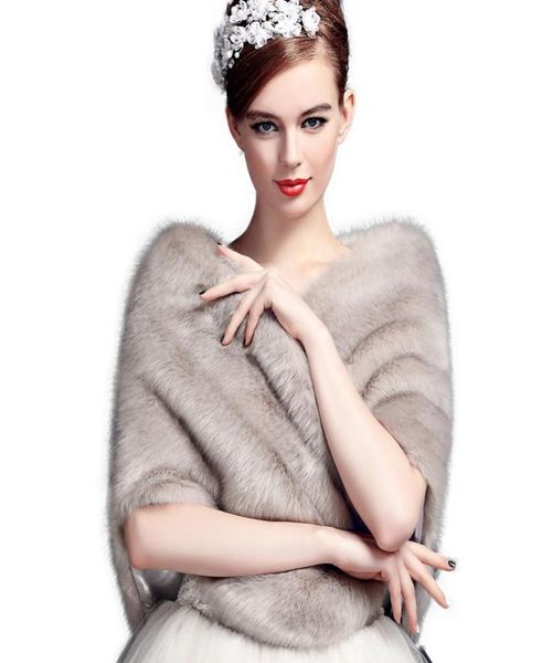 

jane vini bridal wedding shawls and wraps winter bolero women faux fur shoulder capes stoles for wedding party dresses 2018 high q7573030, White