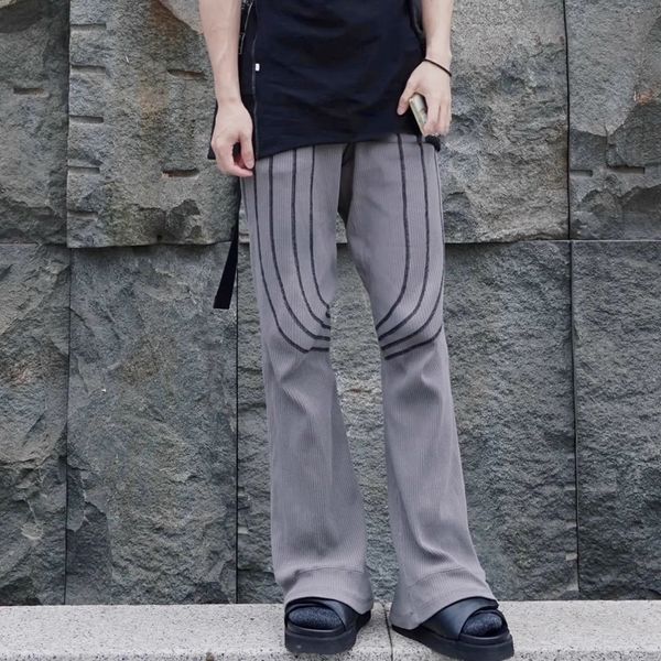 

knitted striped casual baggy pants high street straight patchwork loose drawstring trousers oversized men's cargos, Black;brown