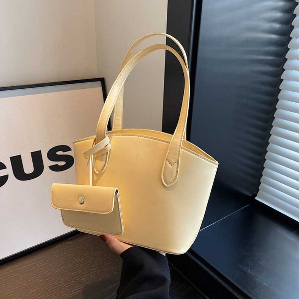 

version of new niche vegetable basket portable bun mother bucket bag single shoulder underarm tote bag large capacity commuting bag