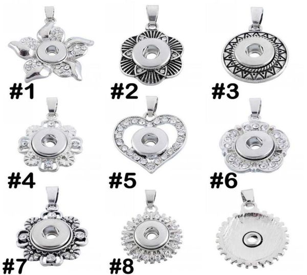

favourite colors metal 12mm ginger snap button pendants necklace with crystal jewelry interchangeable jewerly 8 styles for choices5445044, Silver
