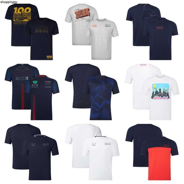 

men's t-shirts f1 team driver's clothing 2023 short sleeve round neck racing clothing fashion plus size quick-drying t-shirt men&#, White;black