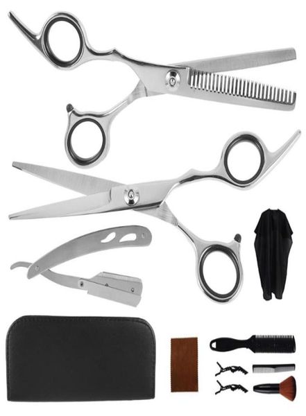 

11pcs professional hairdressing scissors kit hair cutting set trimmer shaver comb cleaning cloth barber hairdresser salon tool3423336
