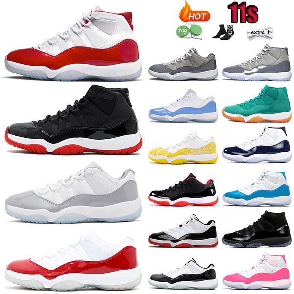 

cherry 11s jumpman 11 low basketball shoes white jade blue white cement yellow snakeskin cool gray pink cap and gown fashion womens mens spo