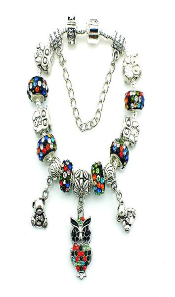 

beads owl charm bracelets fashion 5 colors european brand infinity diy bracelets for women jewelry8953425, Black