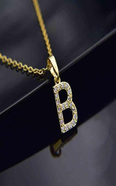 

cubic zircon alphabet 26 initial pendant necklaces gold silver color mini az letter pendant statement necklace shinning collares 2334205