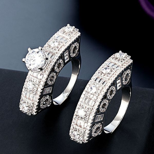 

wedding rings zlxgirl fashion saudi arabia design couple finger ring wedding party zircon engagement dubai couple ring bridal jewelry gifts, Slivery;golden