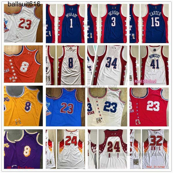 

authentic stitched jerseys 1996 basketball jerseys 2003 2004 2009 all tracy star 15 carter 1 mcgrady vince retro allen 3 iverson jersey, Black;red